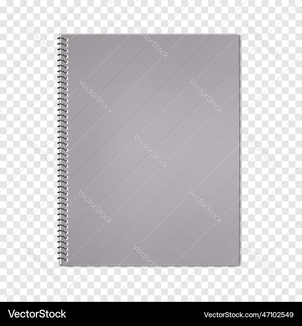 Wire bound closed notebook on transparent Wire bound closed notebook on transparent vector image