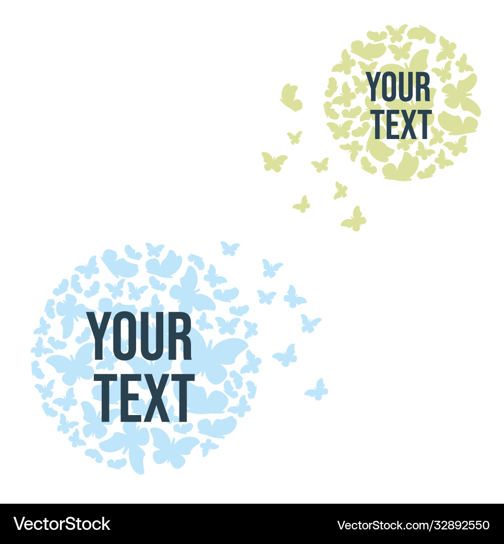 A circle from cloud butterflies text block vector image