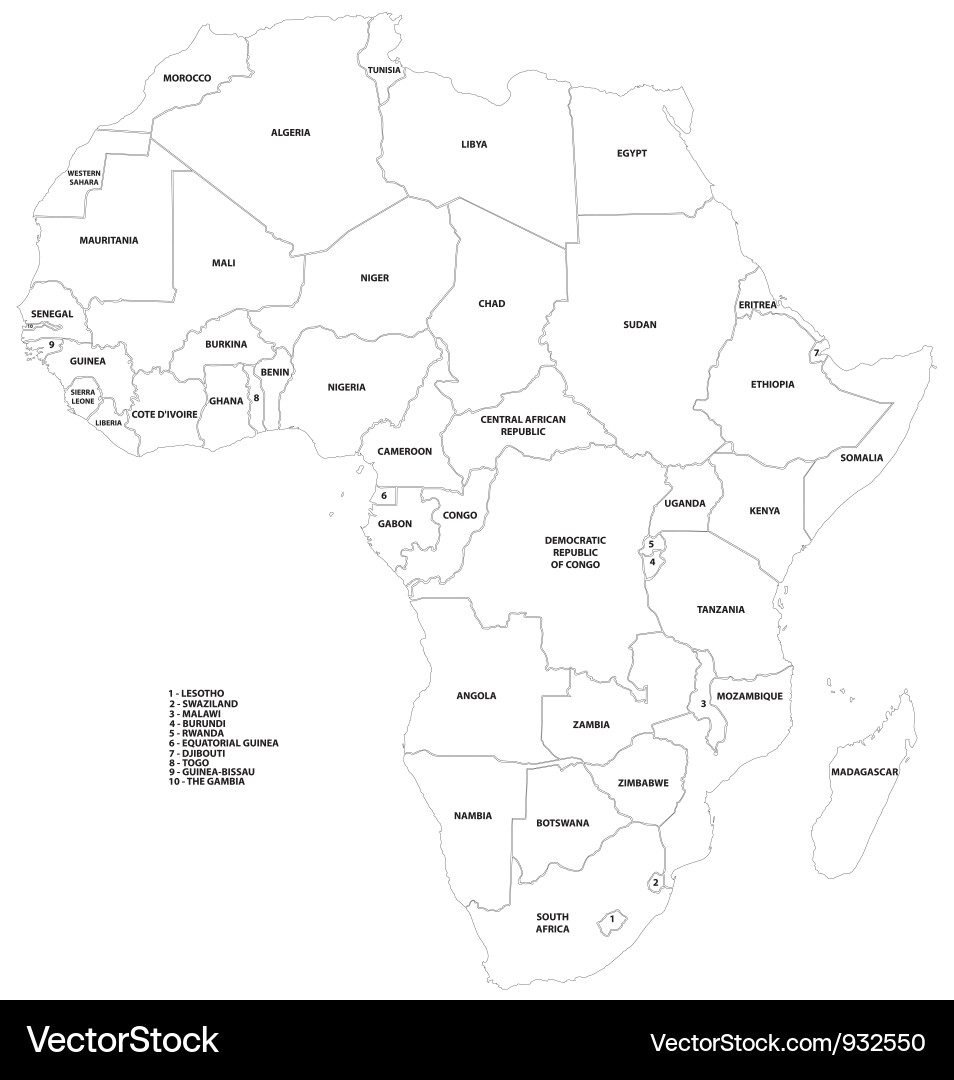 africa-country-outline-map-royalty-free-vector-image for Free Printable Map Of Africa With Countries Africa Country Outline Map Royalty Free Vector Image for Free Printable Map Of Africa With Countries