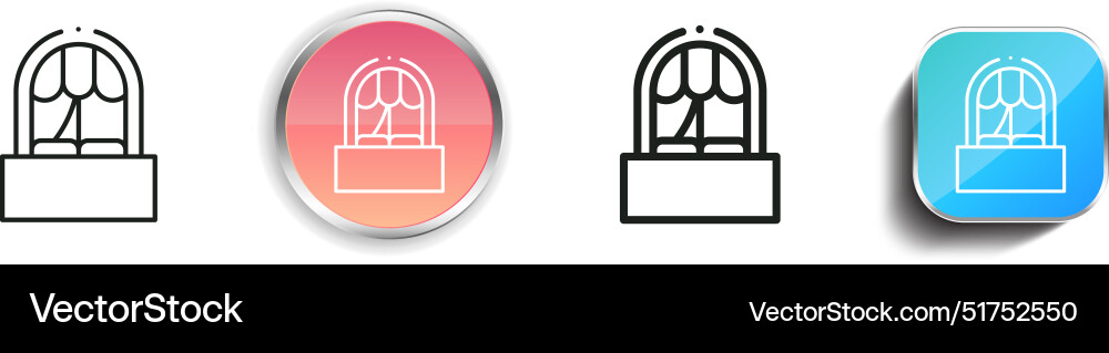 Balcony icon thin linear regular and button style vector image