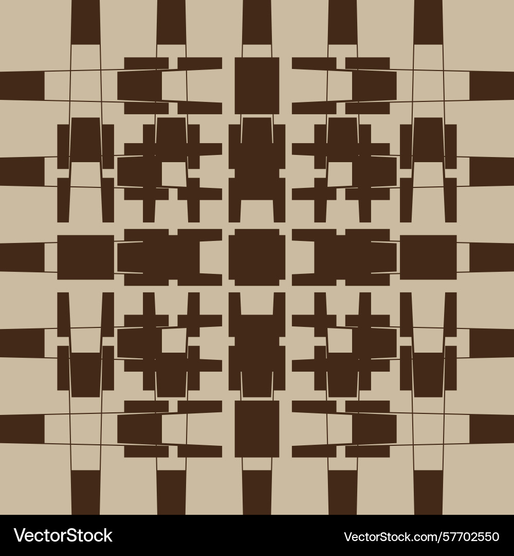 Brown tile pattern symmetric square motif Brown tile pattern symmetric square motif vector image