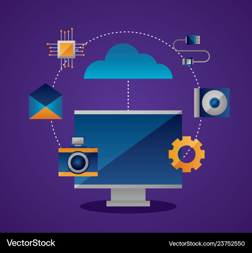 Cloud computing concept Vector Image