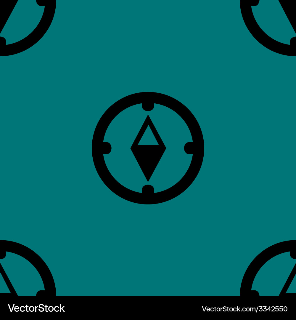Compass web icon flat design seamless gray pattern Vector Image
