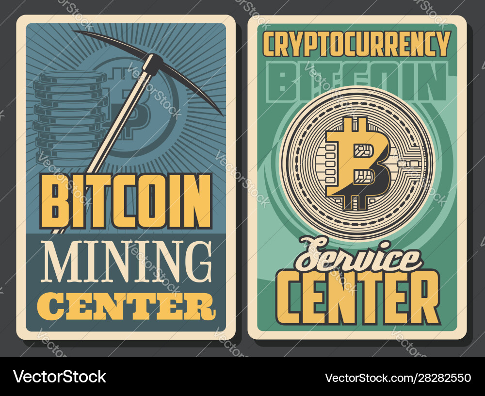 Cryptocurrency coins bitcoin mining tool – Royalty-Free Vector | VectorStock
