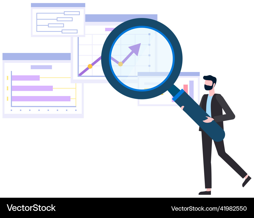 Data analysis research statistics interactive Data analysis research statistics interactive vector image