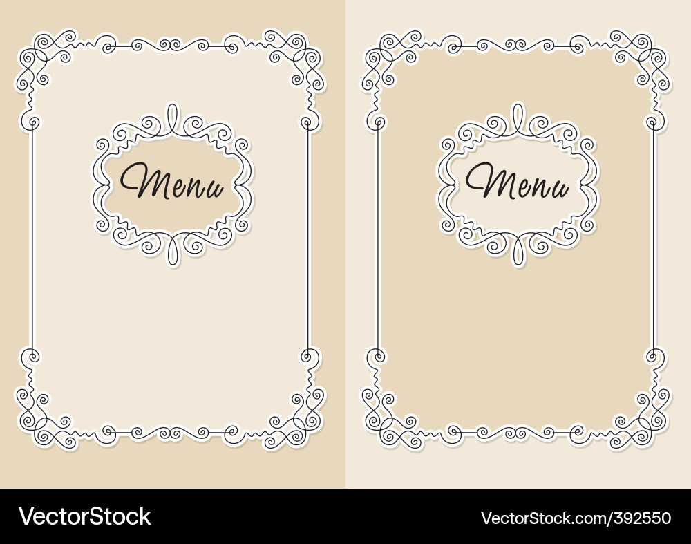 Elegant Menu Cover Vector Image