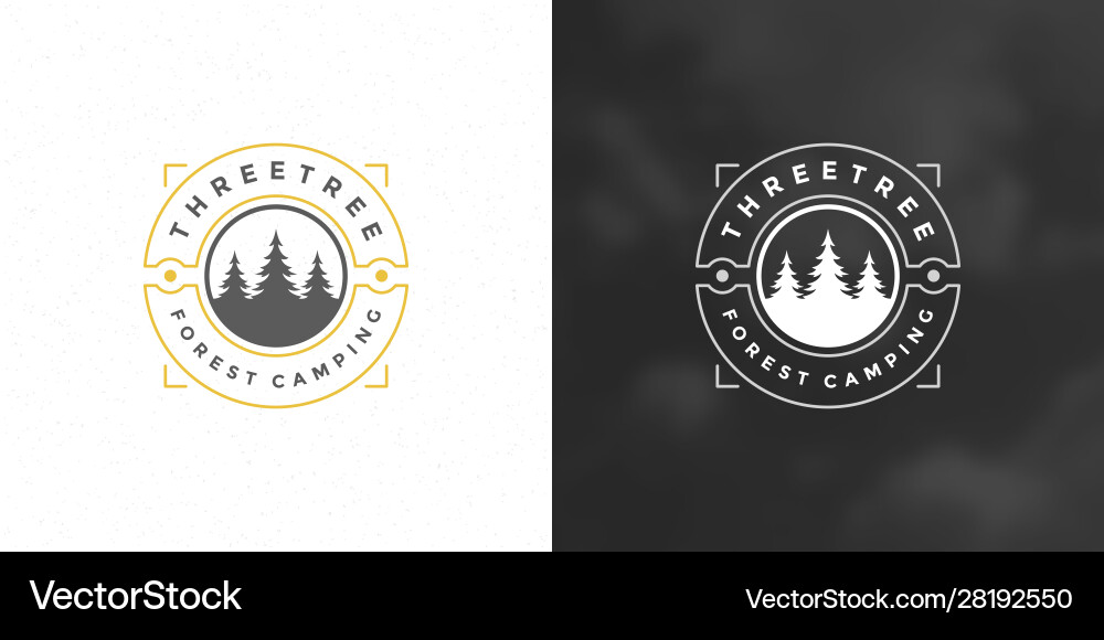 Forest Camping Emblem Logo Vector Image