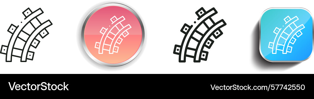 Railway icon thin linear regular and button style Railway icon thin linear regular and button style vector image