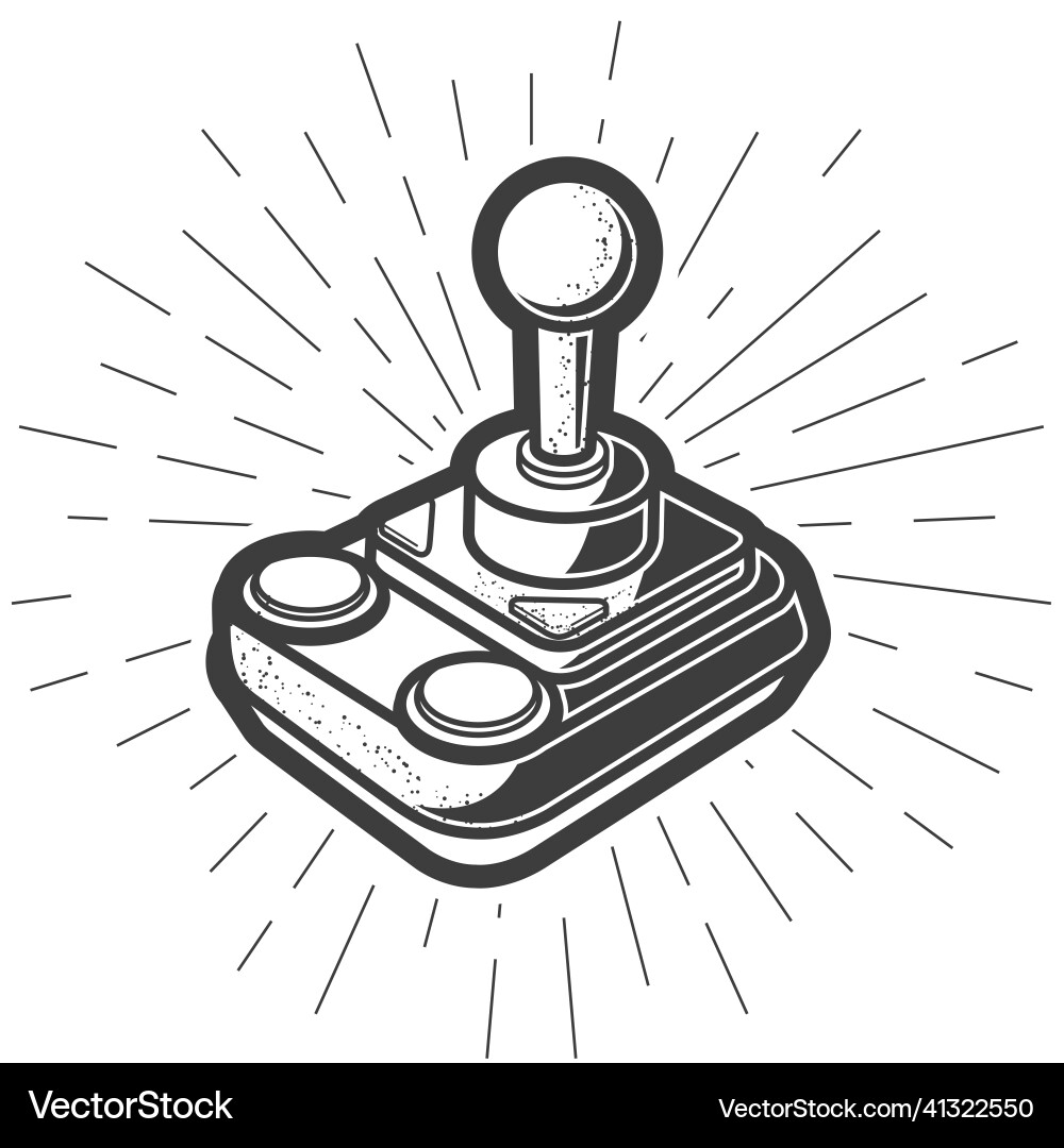 Retro joystick with knob handle vintage gamepad Vector Image