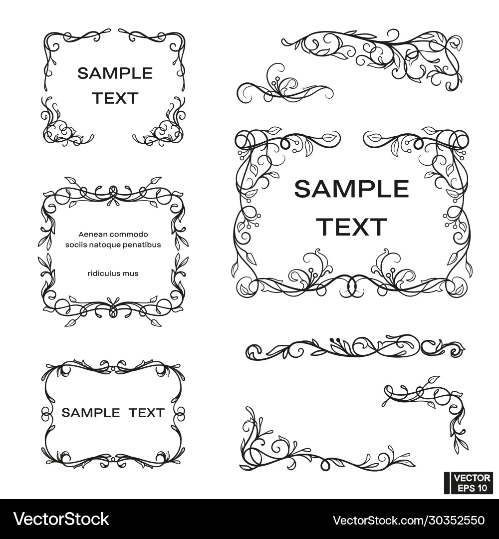 Scrolls and curls elements for design set Scrolls and curls elements for design set Vector Image