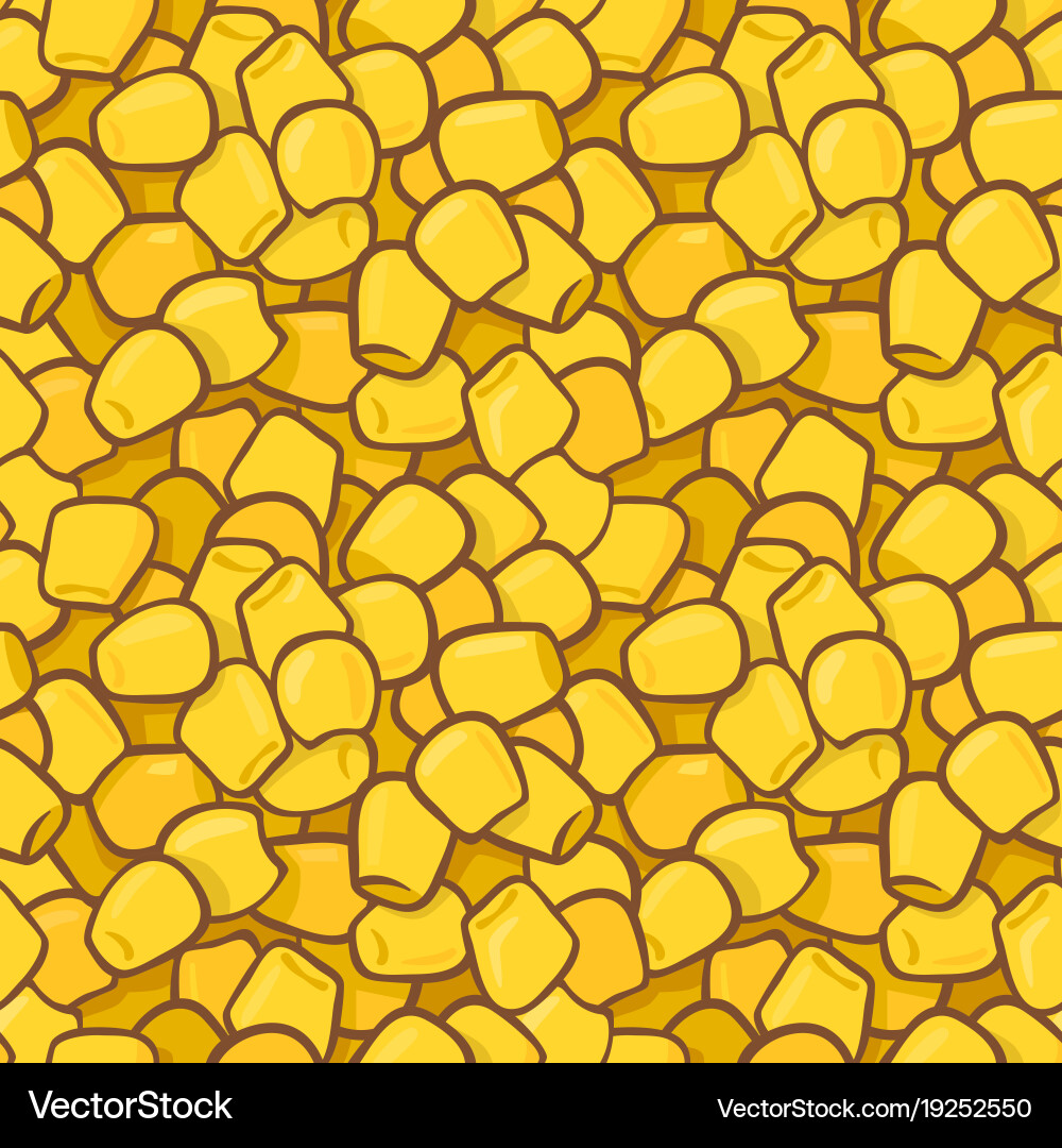 Seamless colorful pattern with maize corn kernels vector image