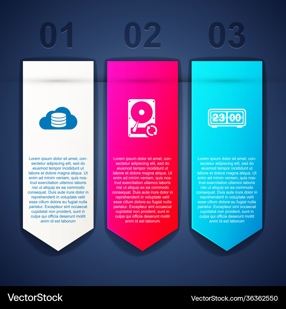 Set cloud database hard disk drive hdd sync Set cloud database hard disk drive hdd sync vector image