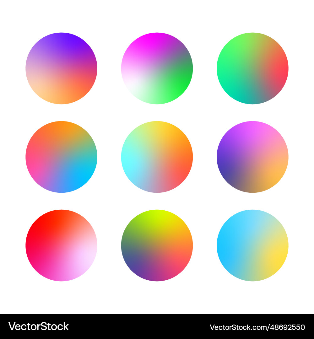 Set of gradient circle templates Set of gradient circle templates Vector Image