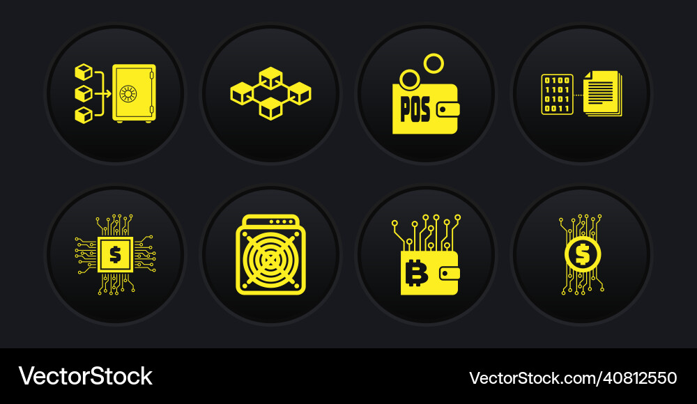 Set processor chip with dollar smart contract Set processor chip with dollar smart contract vector image