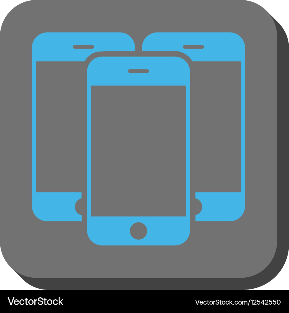 Smartphones rounded square button Vector Image