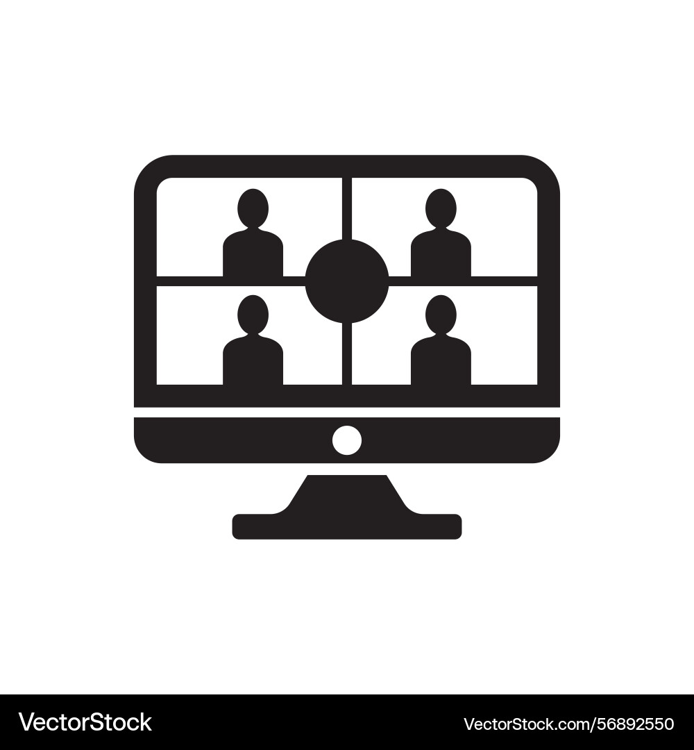 Student attending virtual class on a computer vector image