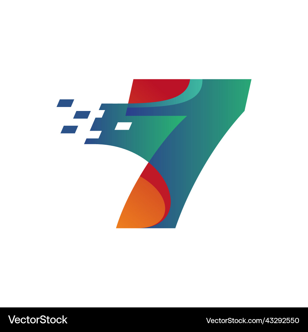 Technology numeric 7 Vector Image