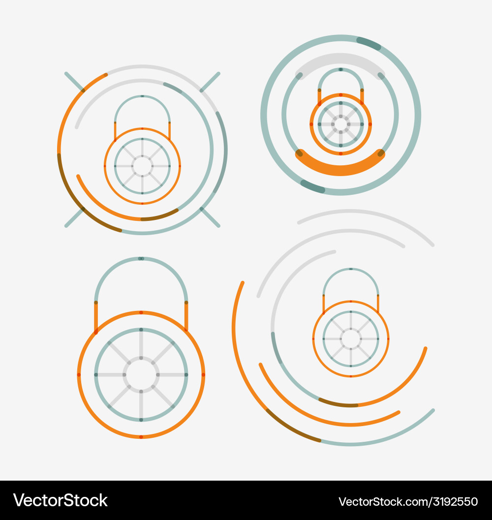 Thin line neat design logo set lock concepts vector image