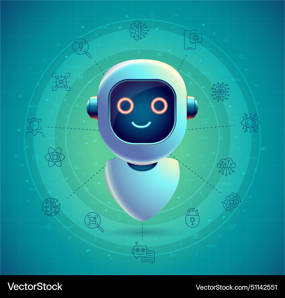 Artificial intelligence ai robot v02 Vector Image