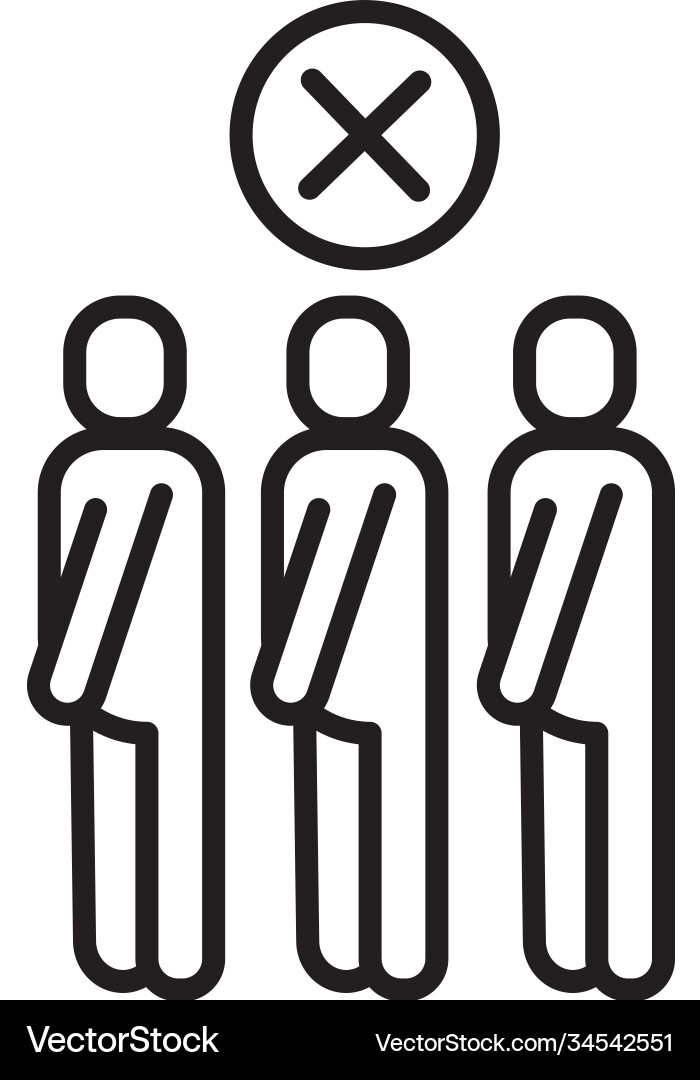 Avoid crowds line style icon Vector Image