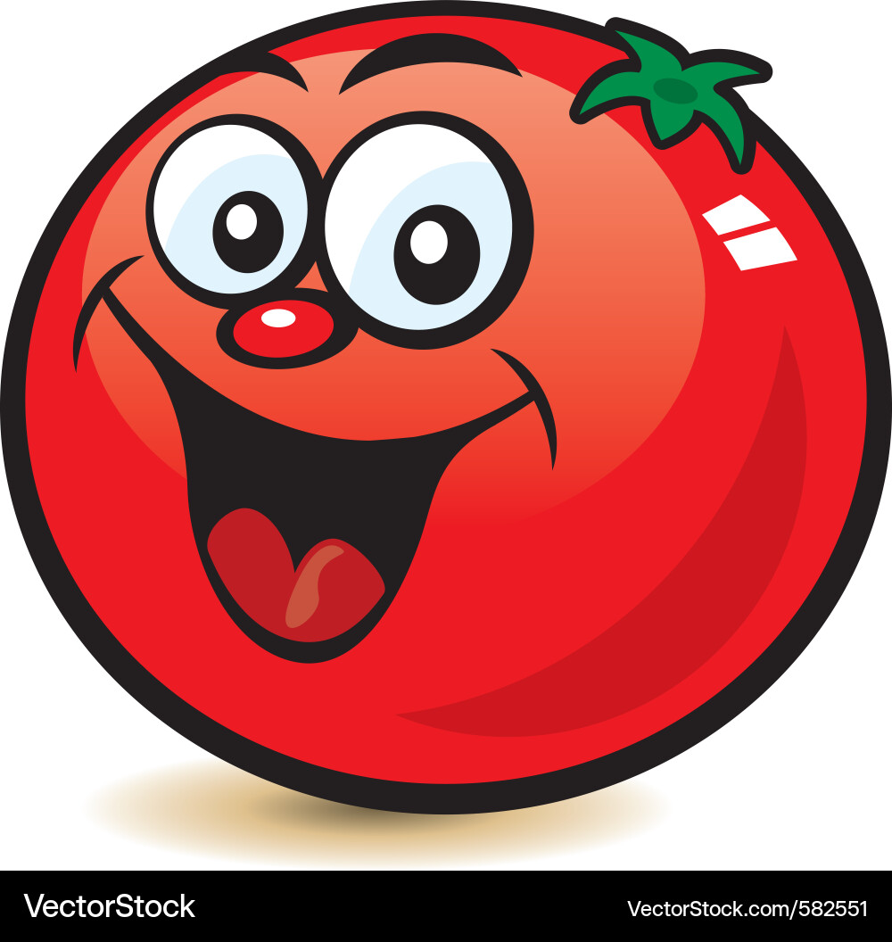 Cheerful Tomato Cartoon vector image