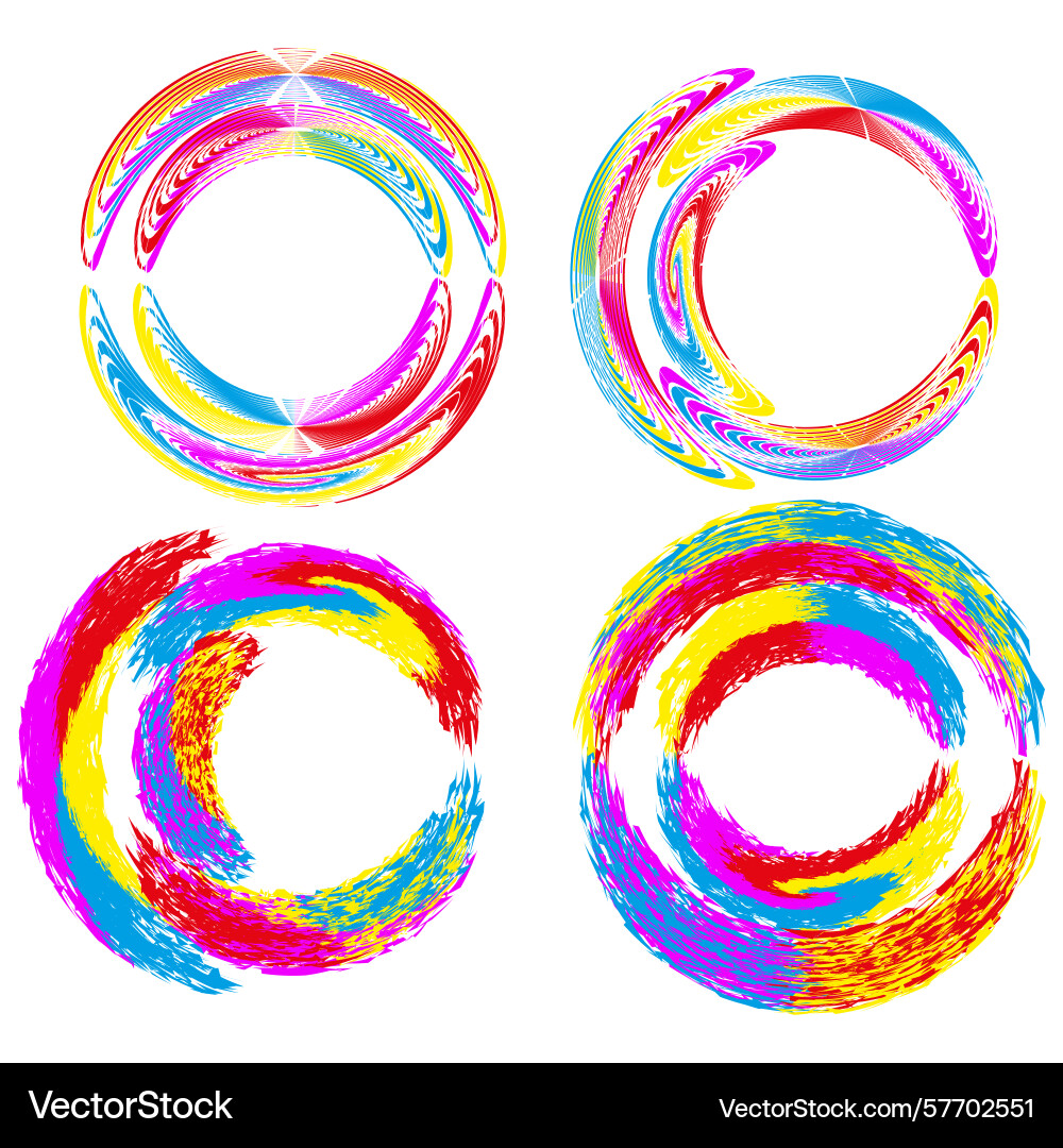 Colorful ring collection circular patterns Colorful ring collection circular patterns vector image