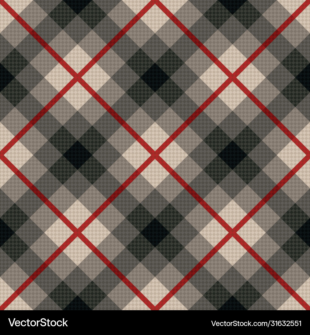 Diagonal seamless fabric pattern in gray and red Diagonal seamless fabric pattern in gray and red vector image