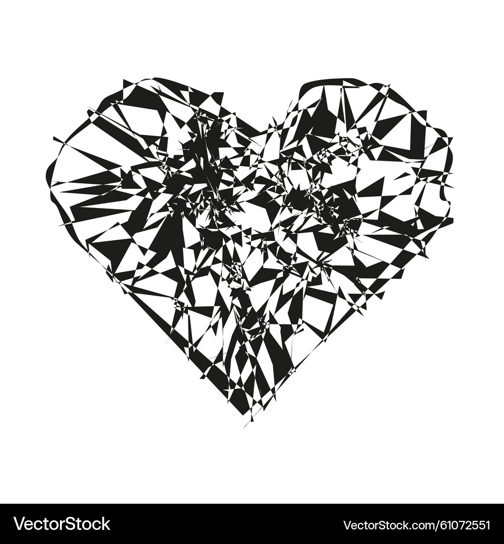 Fractured Heart - Broken Glass Symbol – Royalty-Free Vector | VectorStock, image size:1000x1080