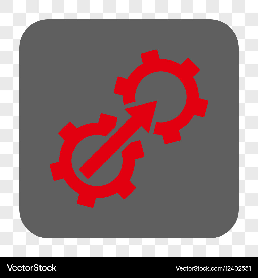 Gear integration rounded square button Vector Image