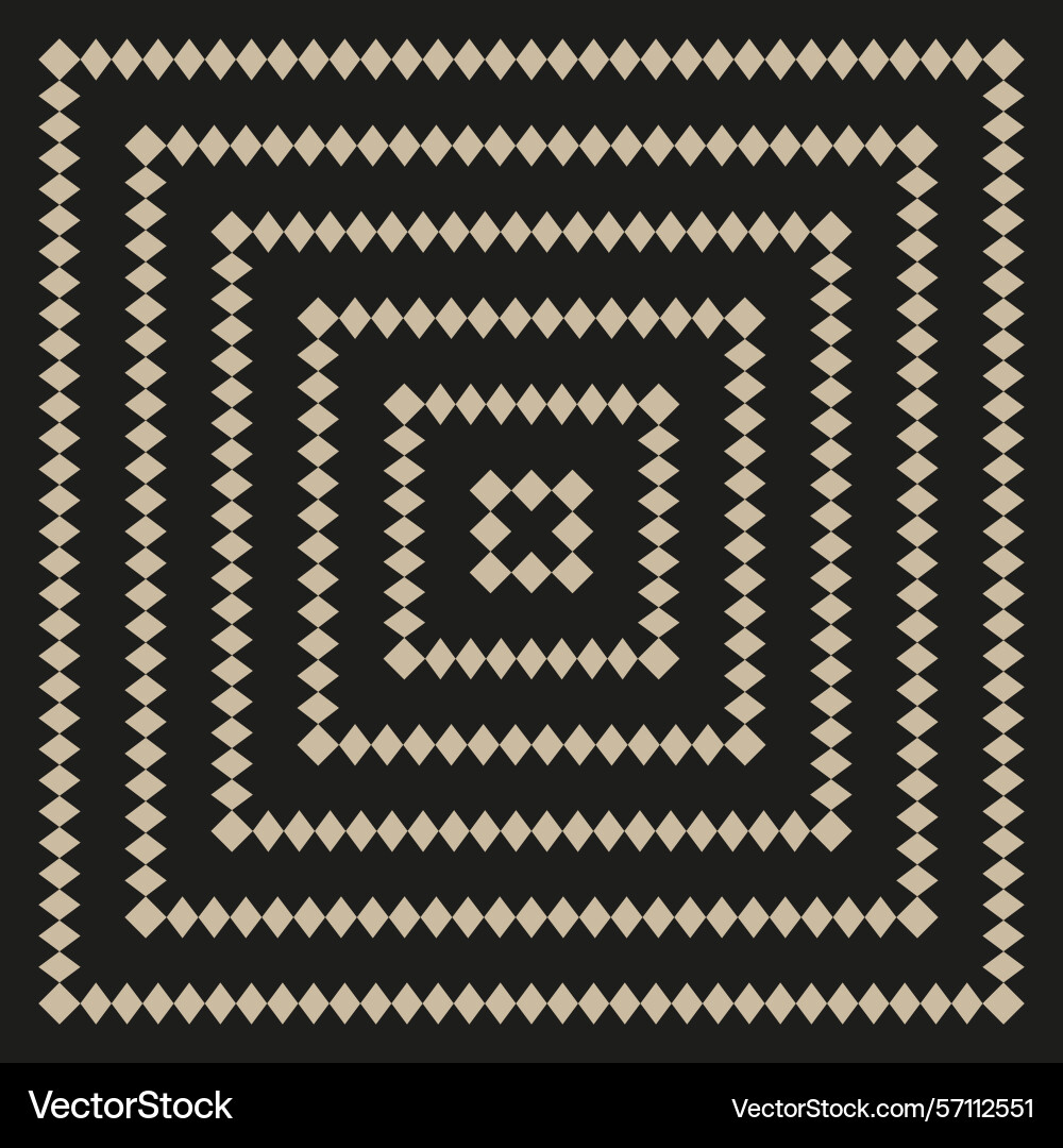 Gold dot square circular pattern frame elegant Vector Image