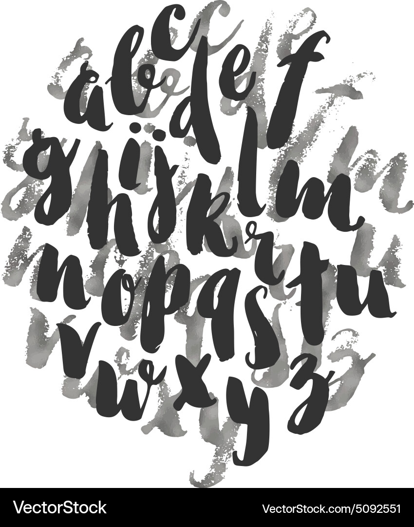Hand drawn watercolor alphabet made Royalty Free Vector