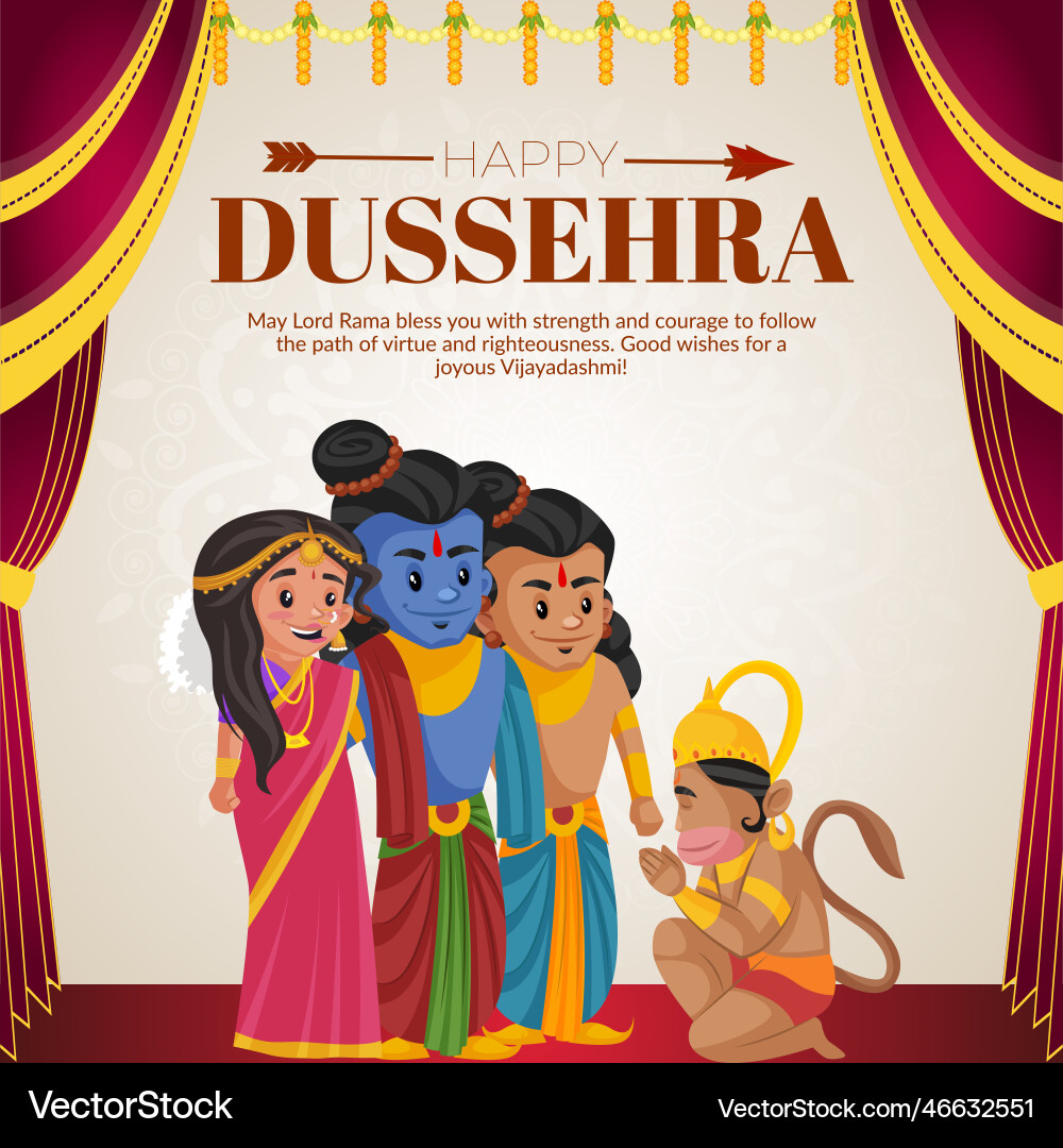 Happy dussehra indian festival banner design Happy dussehra indian festival banner design vector image