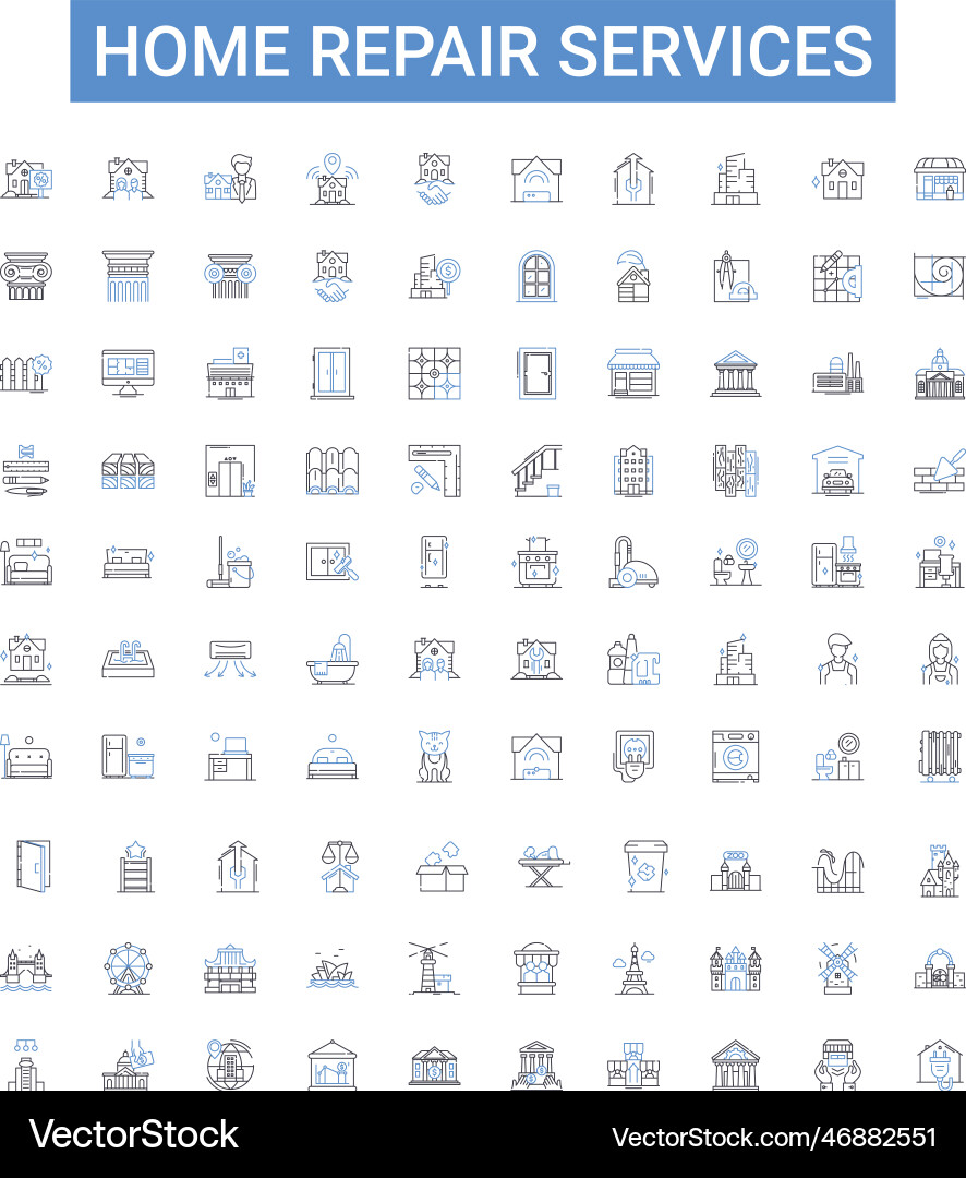 Home Reparatur Dienstleistungen Umriss Icons Sammlung Home Reparatur Dienstleistungen Umriss Icons Sammlung vektorbild