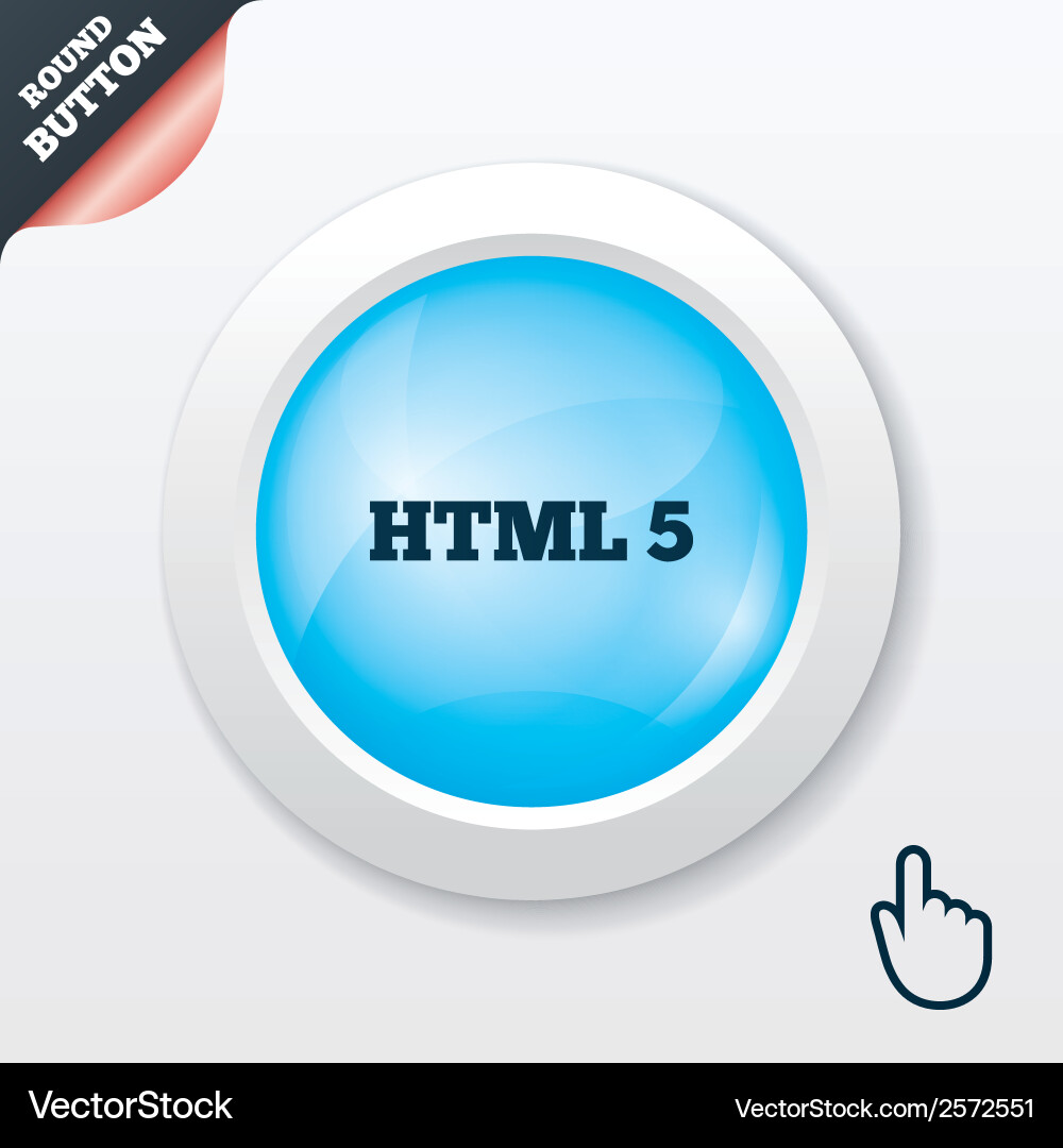 Html5 sign icon new markup language symbol vector image
