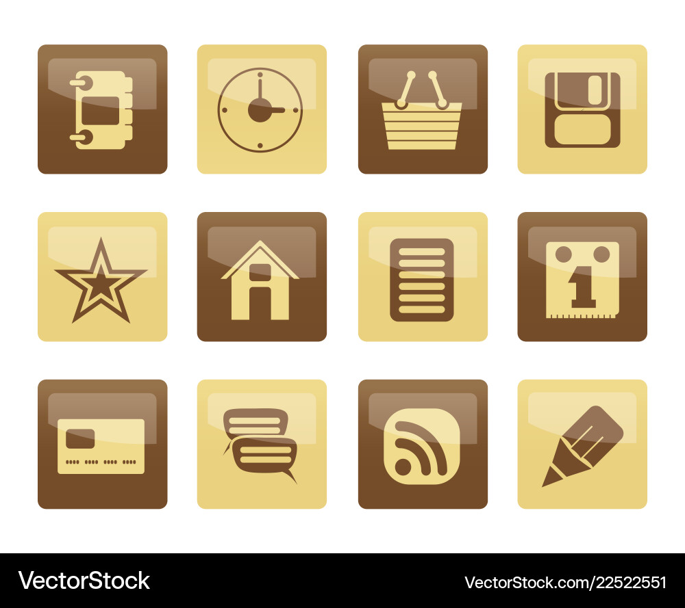 Internet and website icons over brown background Internet and website icons over brown background Vector Image