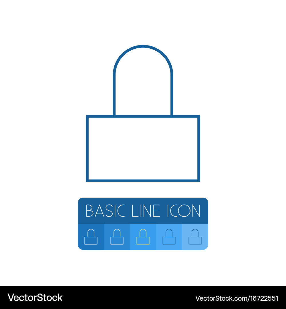 Isolated lock outline padlock element can Vector Image