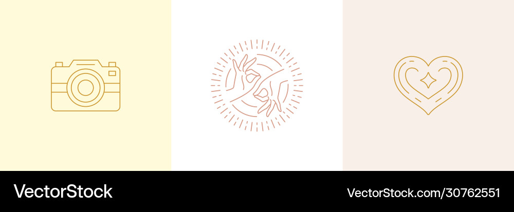 Minimal Gesture & Heart Elements vector image