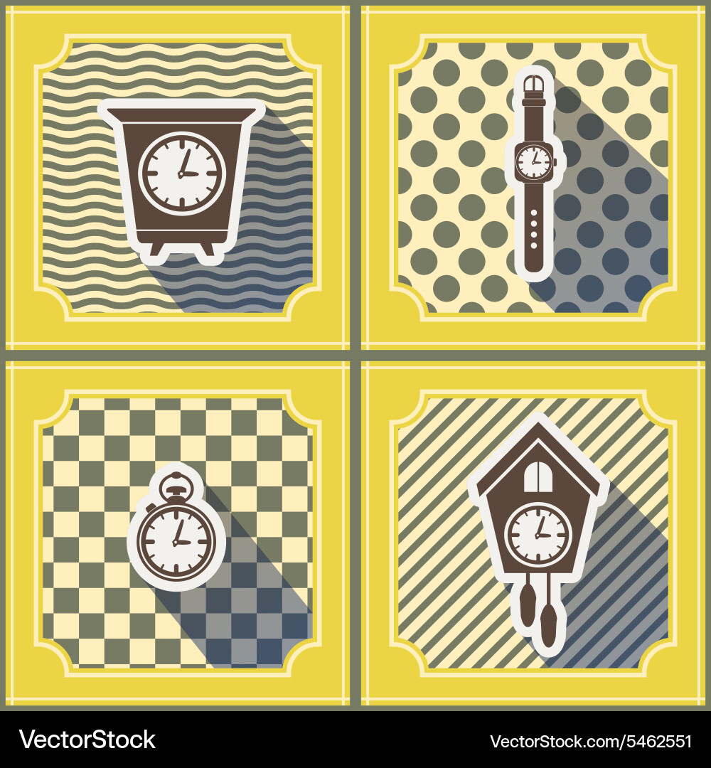 Seamless background with clock vector image