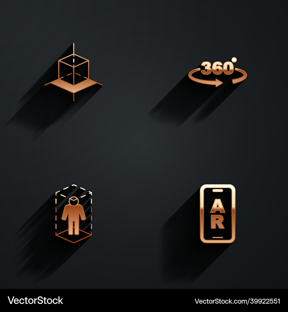 Set 3d modeling 360 degree view and augmented Set 3d modeling 360 degree view and augmented Vector Image