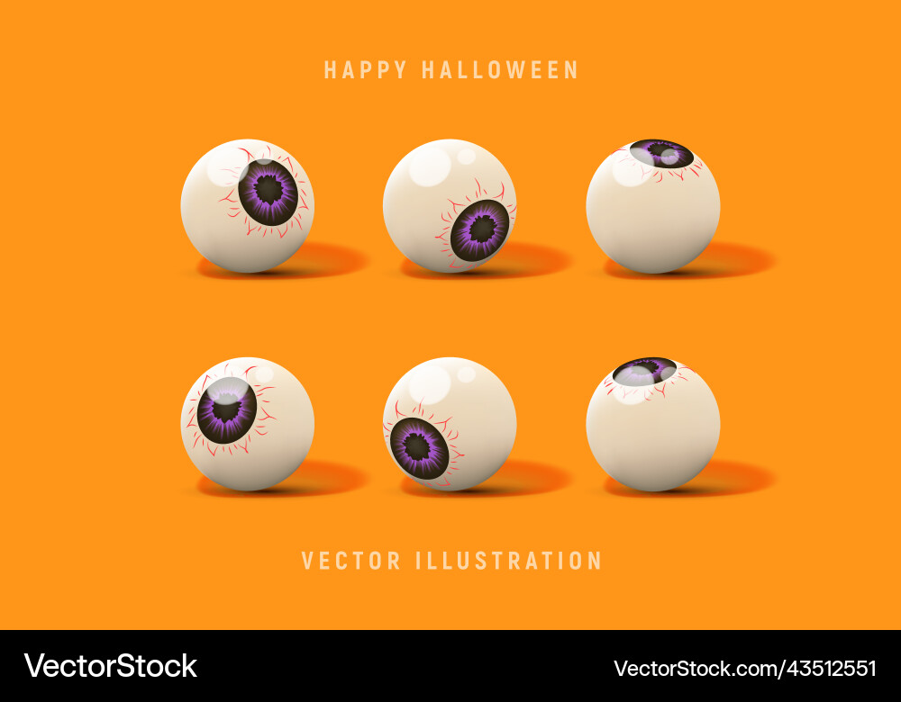 Set of 3d candy eyes for halloween decoration Set of 3d candy eyes for halloween decoration vector image
