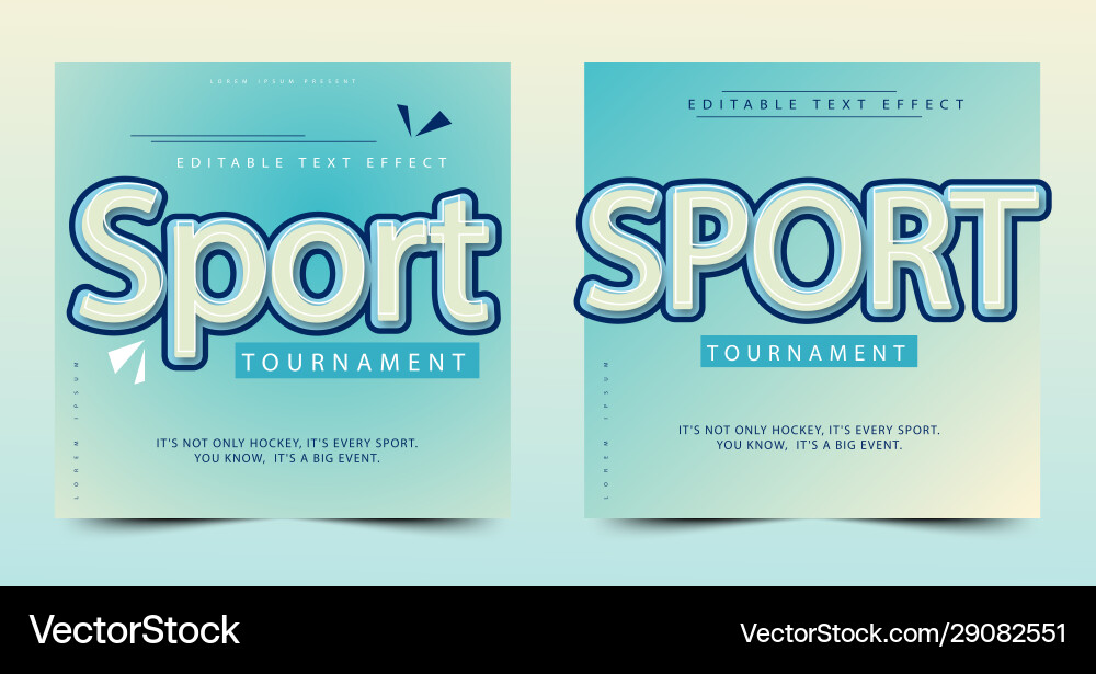 Sport event header or title editable text effect Sport event header or title editable text effect Vector Image