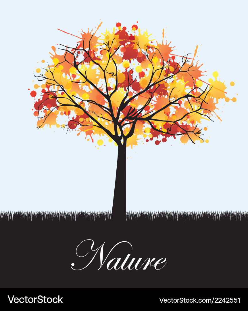 Tree and grass background in signal nature vector image