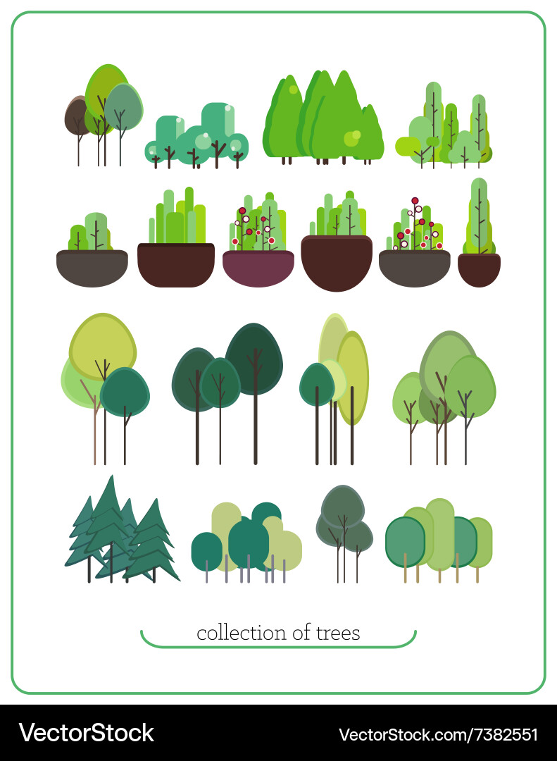 Tree set vector image