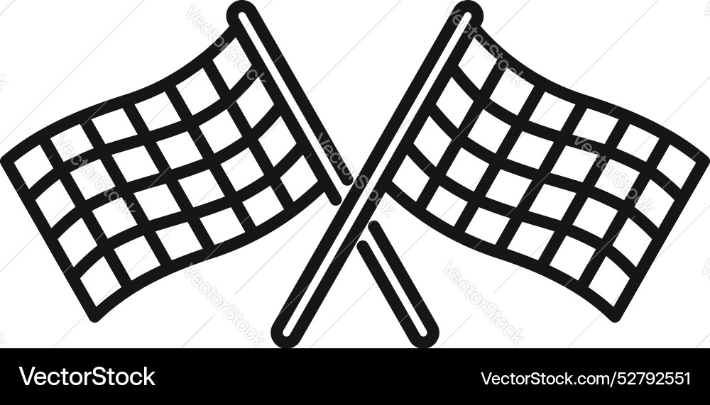 Two crossed checkered flags representing Two crossed checkered flags representing vector image