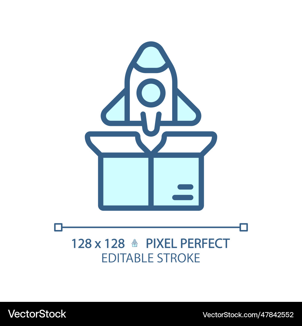 2d customizable product launch linear icon Vector Image