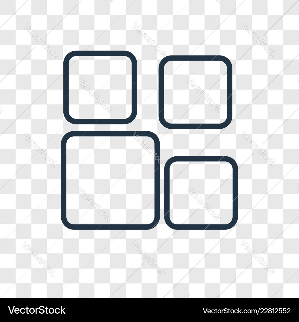 Array concept linear icon isolated on transparent Array concept linear icon isolated on transparent vector image