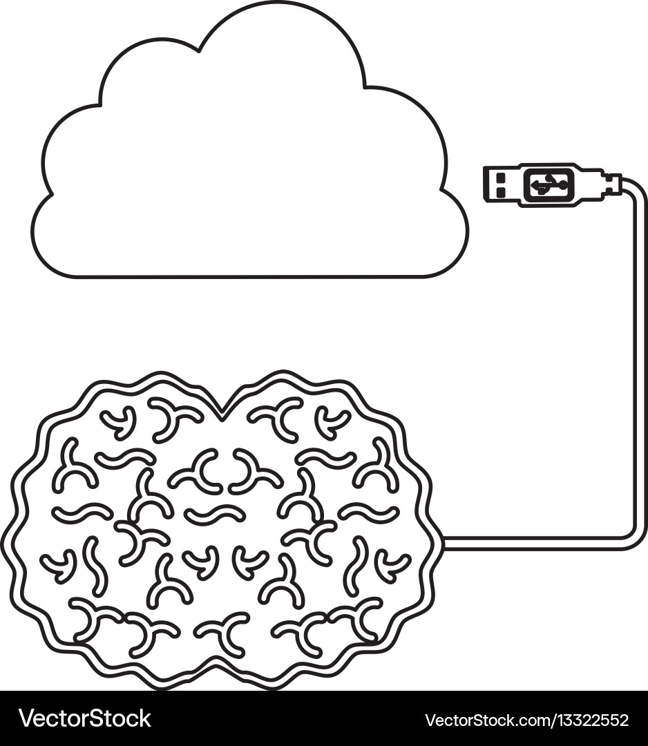 Brain hosting data icon stock vector image
