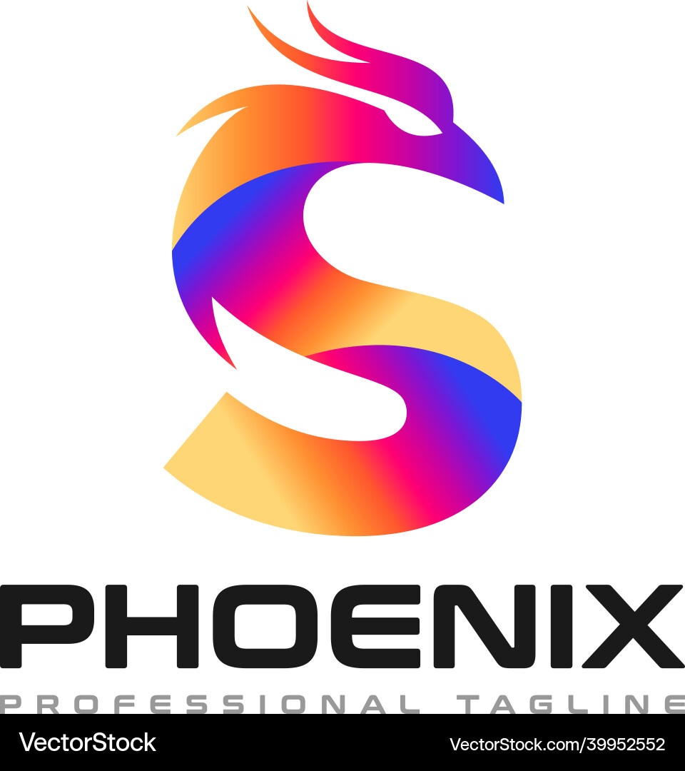 Buchstaben s super phoenix logo design Buchstaben s super phoenix logo design vektorbild