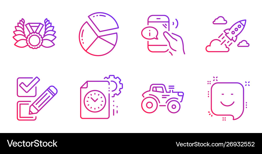 Call center pie chart and checkbox icons set Call center pie chart and checkbox icons set vector image