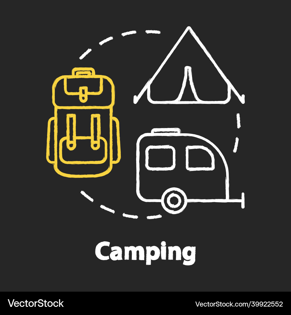 Camping chalk rgb color concept icon outdoor Camping chalk rgb color concept icon outdoor vektorbild